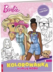 Barbie omalovánka podle kódu se samolepkami