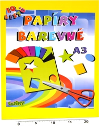 Barevné papíry A3 180 g/m², 10 listů