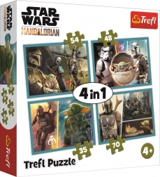 Puzzle 4v1 MANDALORIAN a jeho svět (35–70 dílků) TREFL