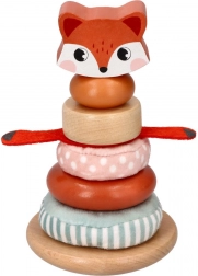 Věž se stohováním s motivem lišky