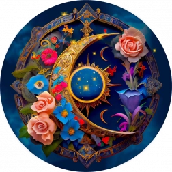 Dřevěné puzzle Květinový Měsíc 505 dílků