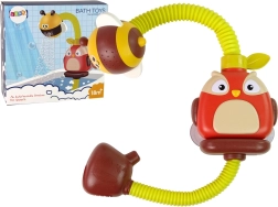 Koupací hračka sovička s pryskyřníkem ve tvaru včelky