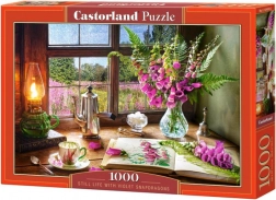 Puzzle 1000 dílků - Zátiší s fialovými lvími pusinkami