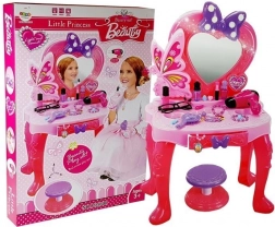 Dětský toaletní stolek srdcové zrcadlo a doplňky