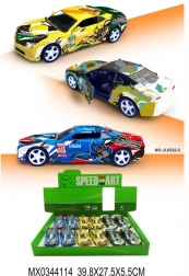 Kovový model sportovního auta s otevíracími dveřmi a funkcí pull-back