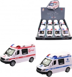 Auto ambulance se světlem a zvukem, 14 cm