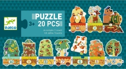 Djeco puzzle vlak se zvířátky a čísly 20 dílků
