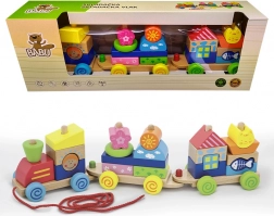 Skládací dřevěný vlak pro děti