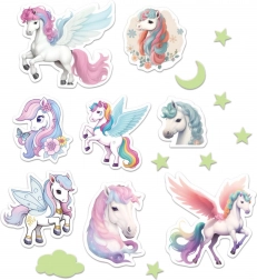 Svítící nástěnná dekorace jednorožci