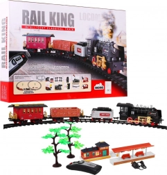 Dálkově ovládaná dětská vláčkodráha se světly a kouřem 3+