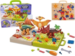 Stavebnice s dinosaury a šroubovákem