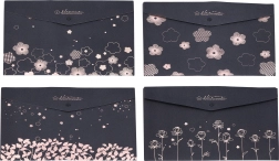 plastová dokumentová složka s drukem 33 × 23 cm – květinový motiv
