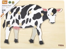 Dřevěná montessori vkládačka – kráva VIGA