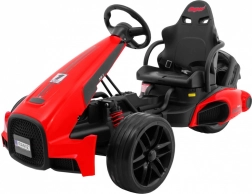 Elektrický dětský gokart XR-1 červený s nastavitelným volantem a sportovní sedačkou