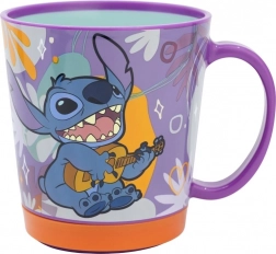 Plastový hrnek s protiskluzovým dnem STITCH 410 ml