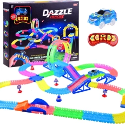 Fluorescenční závodní autodráha s dálkovým ovládáním a světelnými efekty 6,56 m