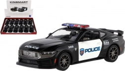 kovový model auta Ford Mustang Dark Horse Police 2024 1:38 se zpětným natažením, 13 cm