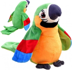Mluvící plyšový papoušek s opakováním – Zelená