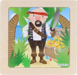 Dřevěné puzzle pirát 9 dílků