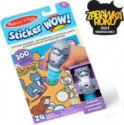 Kouzelná kniha a razítko s nálepkami Kočka