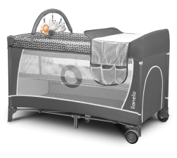 Cestovní postýlka a ohrádka 2v1 LIONELO Flower – Grey