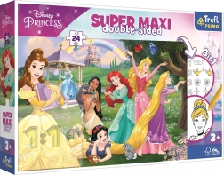 oboustranné puzzle 24 dílků disney princess super maxi na vybarvování