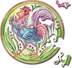 Curiosi kulaté puzzle Picoli kohout 33 dílků