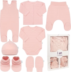 Dojčenská soupravička do porodnice New Baby I am růžová