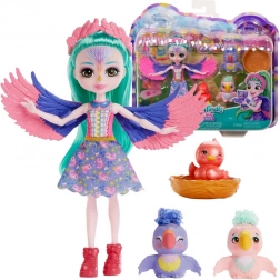 Enchantimals panenka Filia Finch a rodina papoušků