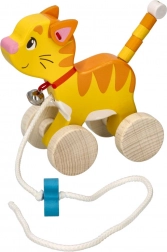 Dřevěná tahací hračka kočička