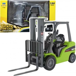 Kovový vozík Huina s pohyblivými vidlemi zelený 1:50