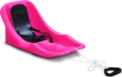 Dětský bob s opěradlem BABY RIDER MONSTER – růžový, černá sedačka