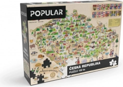 Mapa České republiky puzzle 160 dílků