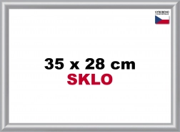 Plastový rám stříbrný 35x28 cm