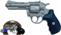 Policejní kovový revolver na kapslíky, stříbrný (8 ran)