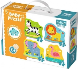 Baby puzzle Zvířata na safari 4v1 (3–6 dílků) TREFL