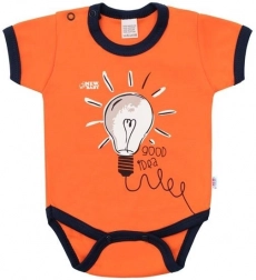 Kojenecké bavlněné body s krátkým rukávem New Baby Happy Bulbs