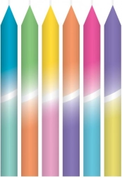 Pastelové perleťové dortové svíčky, 8 ks