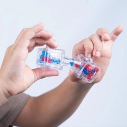 Fidget Blox Sound relaxační kostka – modrá a červená