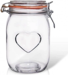 Skleněná zavařovací dóza s klipem 1 l