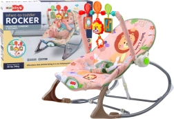 Kolébka pro miminka Růžový Lev s vibracemi a zvukem