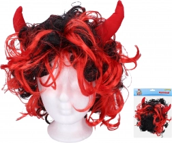 Paruka s červenými rohy pro čerty a čertice