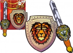 Rytířský set z EVA pěny – meč a štít s motivem lva