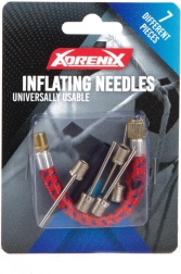 Sada kovových jehel a nástavců na nafukování míčů