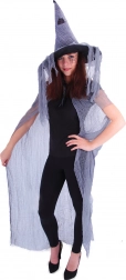 Čarodějnický plášť s kloboukem pro dospělé
