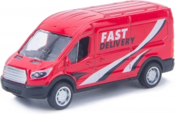 Kovová a plastová auto dodávka s pohonem na setrvačník