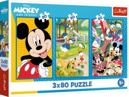 Puzzle 3x80 – tým MICKEY MOUSE od Trefl