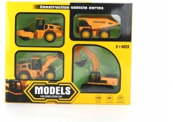 Sada stavebních strojů s funkcí pull back