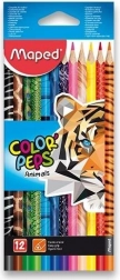 MAPED trojhranné pastelky Color'Peps Animals 12 ks
