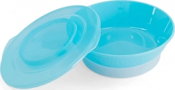 Twistshake miska modrá s víčkem a protiskluzem